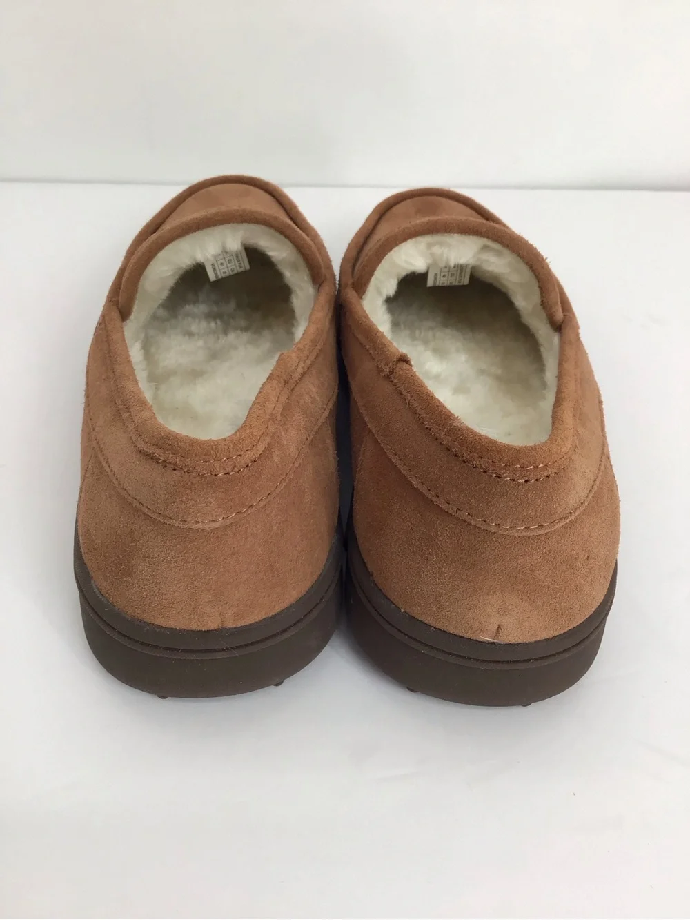 Vionic NWOT Men Gustavo Suede Faux Shear Slipper Water Repellent Toffee Size 7 Men main image 4